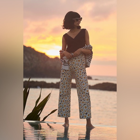 Anthropologie Maeve Button-Side Top XS- black - Picture 3 of 8